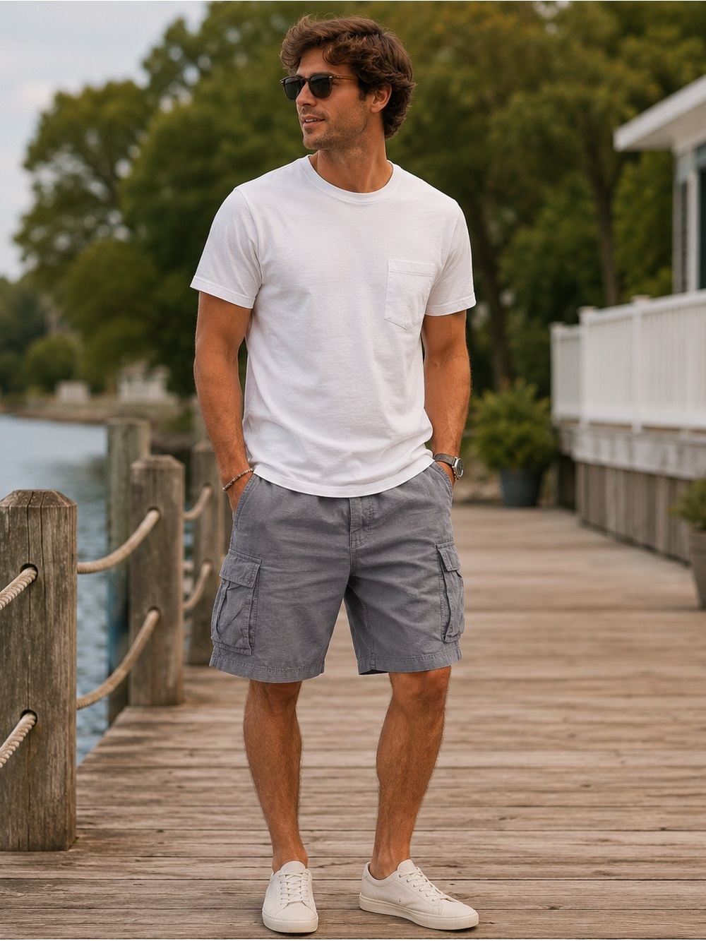 Wallin & Bros Men’s Gray Cargo Shorts - Everyday Casual Utility